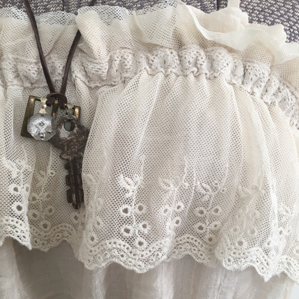 Cream and lace dress